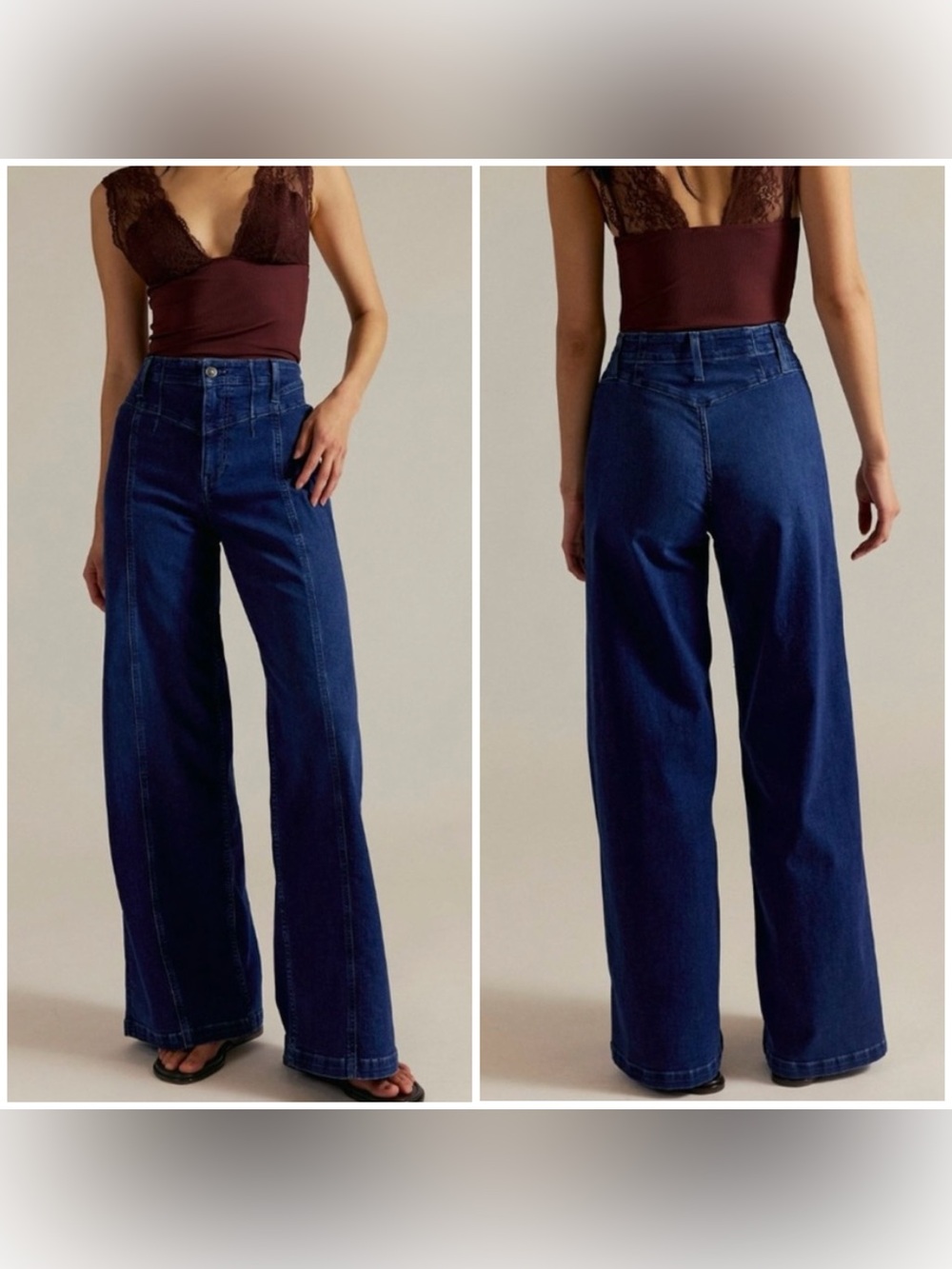 NWT Free People We The Free Libre Wide-Leg Jeans - lock and key blue - 32